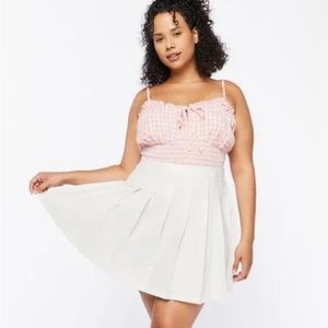 White Pleated Skirt Plus size